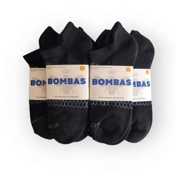 BOMBAS Ankle Sock Tech 6Pck Large Solid Black Honeycomb Arch Support - Picture 3 of 8